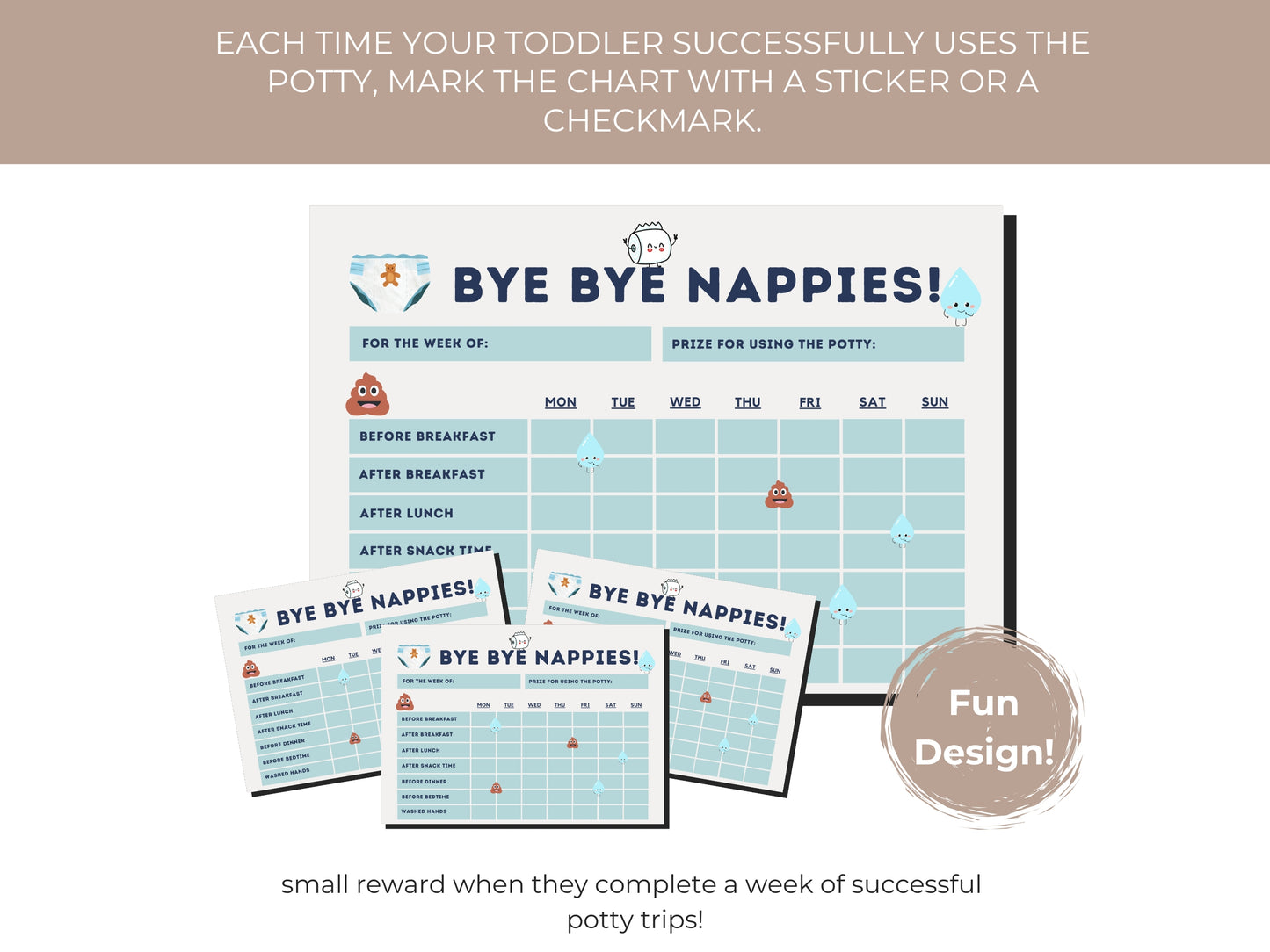 Toddler Potty Training Reward Chart - Printable