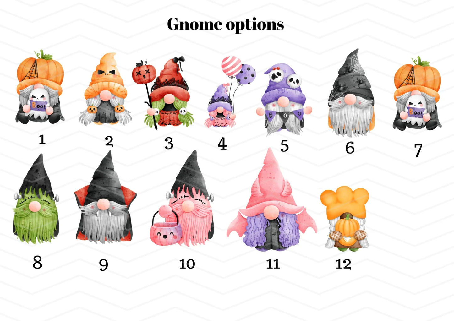 Personalised Halloween Gnome Print Illustration