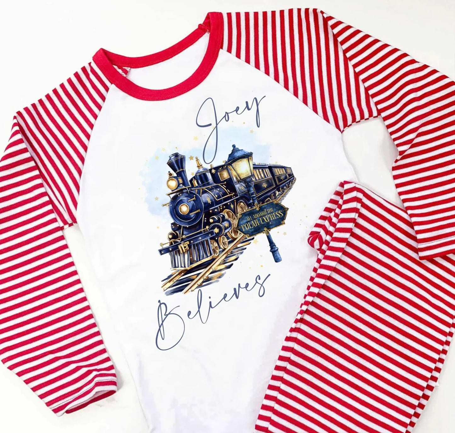 Personalised Polar Express Pyjamas, Train Pyjamas,