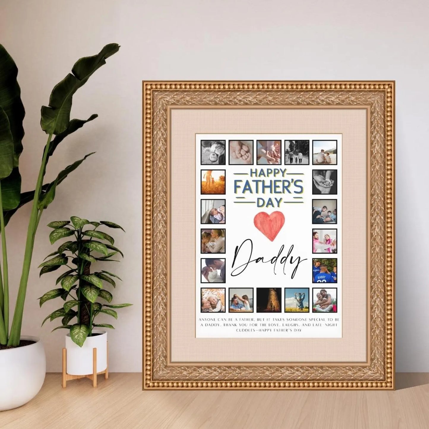 Personalised Dad Photo Collage – Happy Father’s Day Gift with Quote, 18 Photos