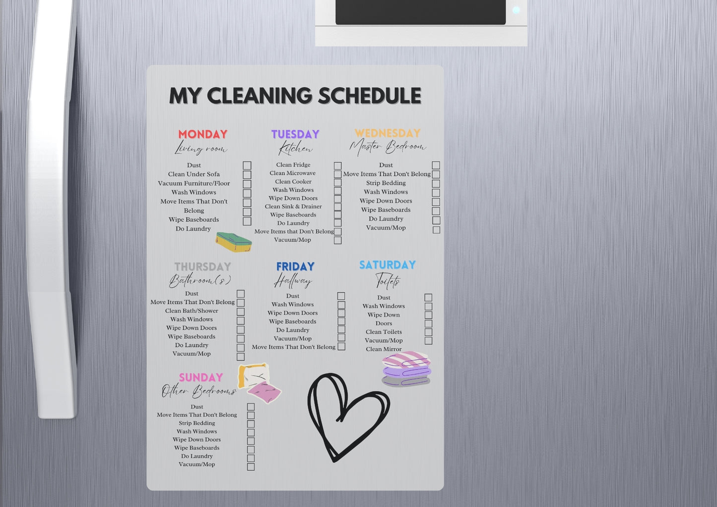 House Cleaning list Schedule Planner