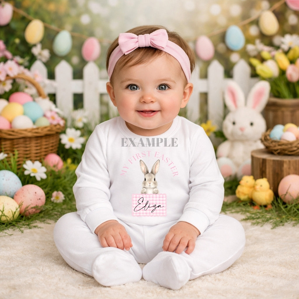 My First Easter Bunny PNG – Personalised Baby Easter Design (Pink & Blue)