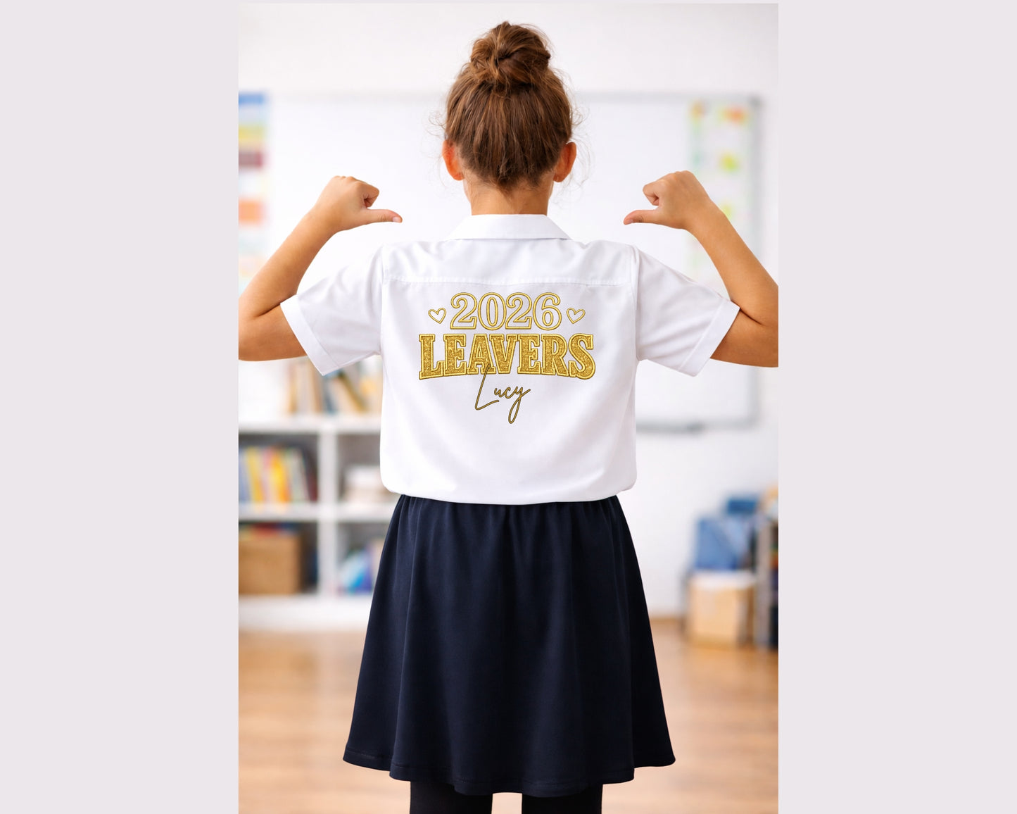 Personalised 2026 School Leavers Shirt – Gold Effect or Blue Graffiti (Ages 9–16)