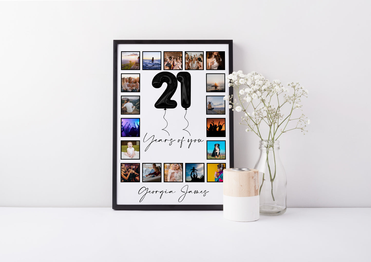 "Personalized photo collage wall art gift