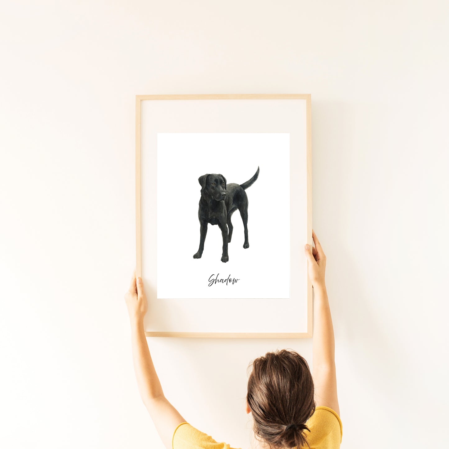 Personalised Pet Watercolour Portrait – Custom Digital Illustration, Printed A3/A4, Optional A4 Black Frame