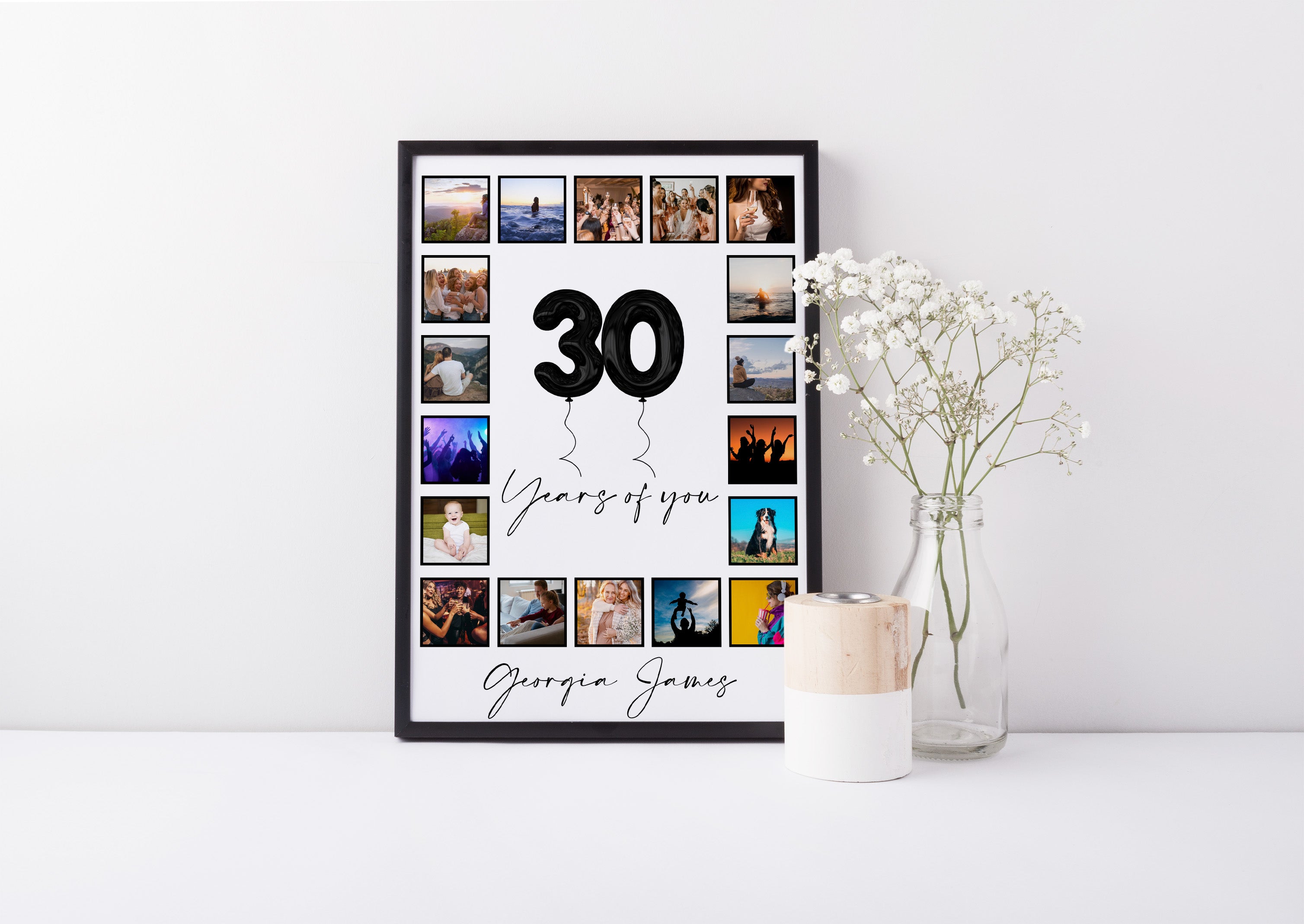 "18-photo custom birthday collage print"