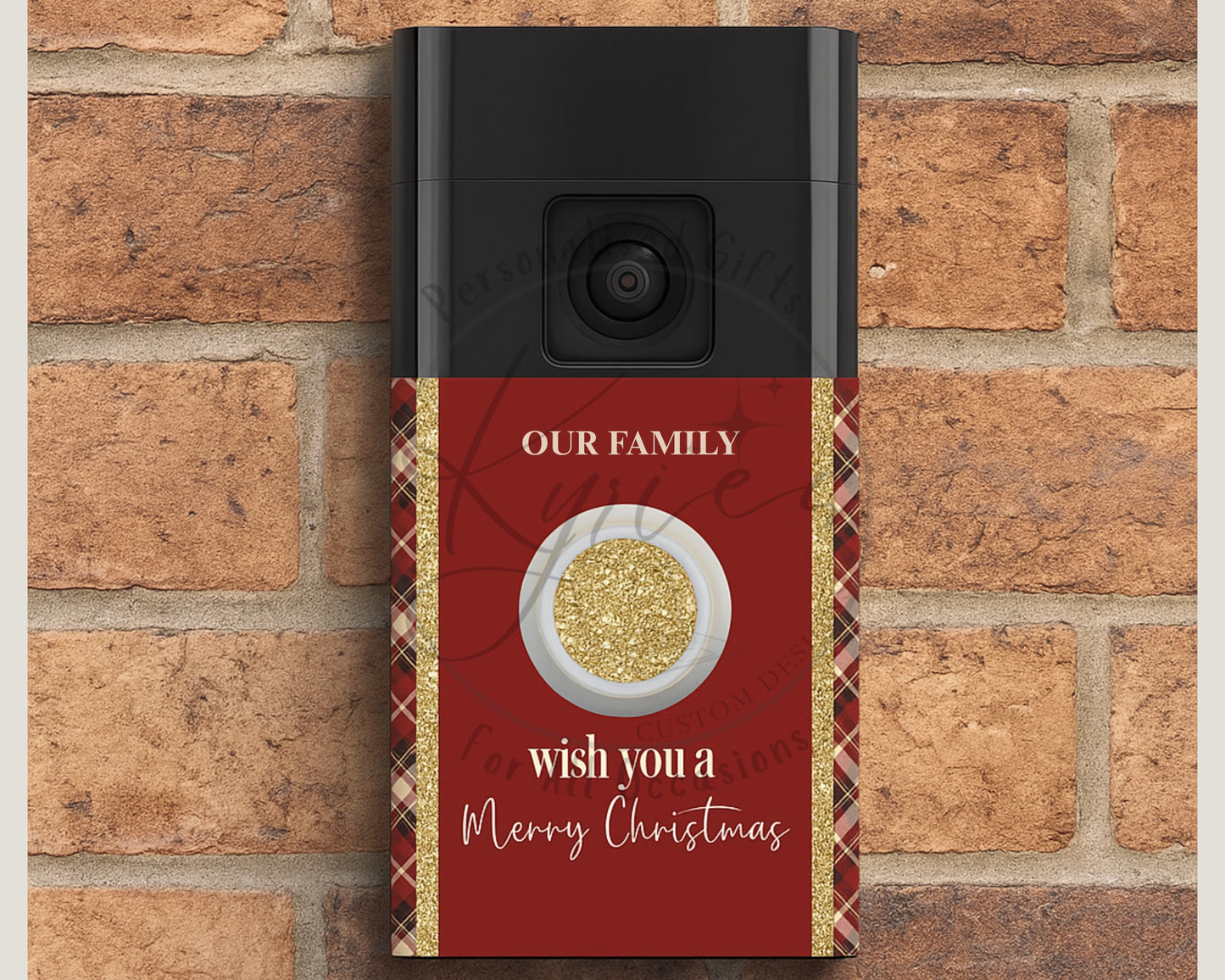 Personalised Christmas Vinyl Decal for Ring Doorbell Gen 2 – Festive Doorbell Skin, Easy to Apply & Remove