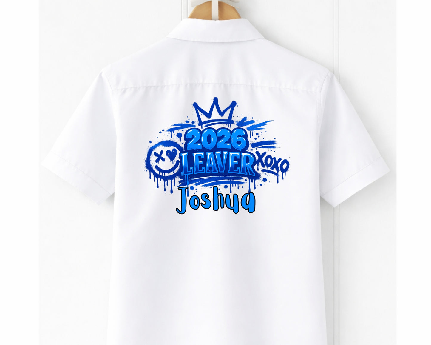 Personalised 2026 School Leavers Shirt – Gold Effect or Blue Graffiti (Ages 9–16)