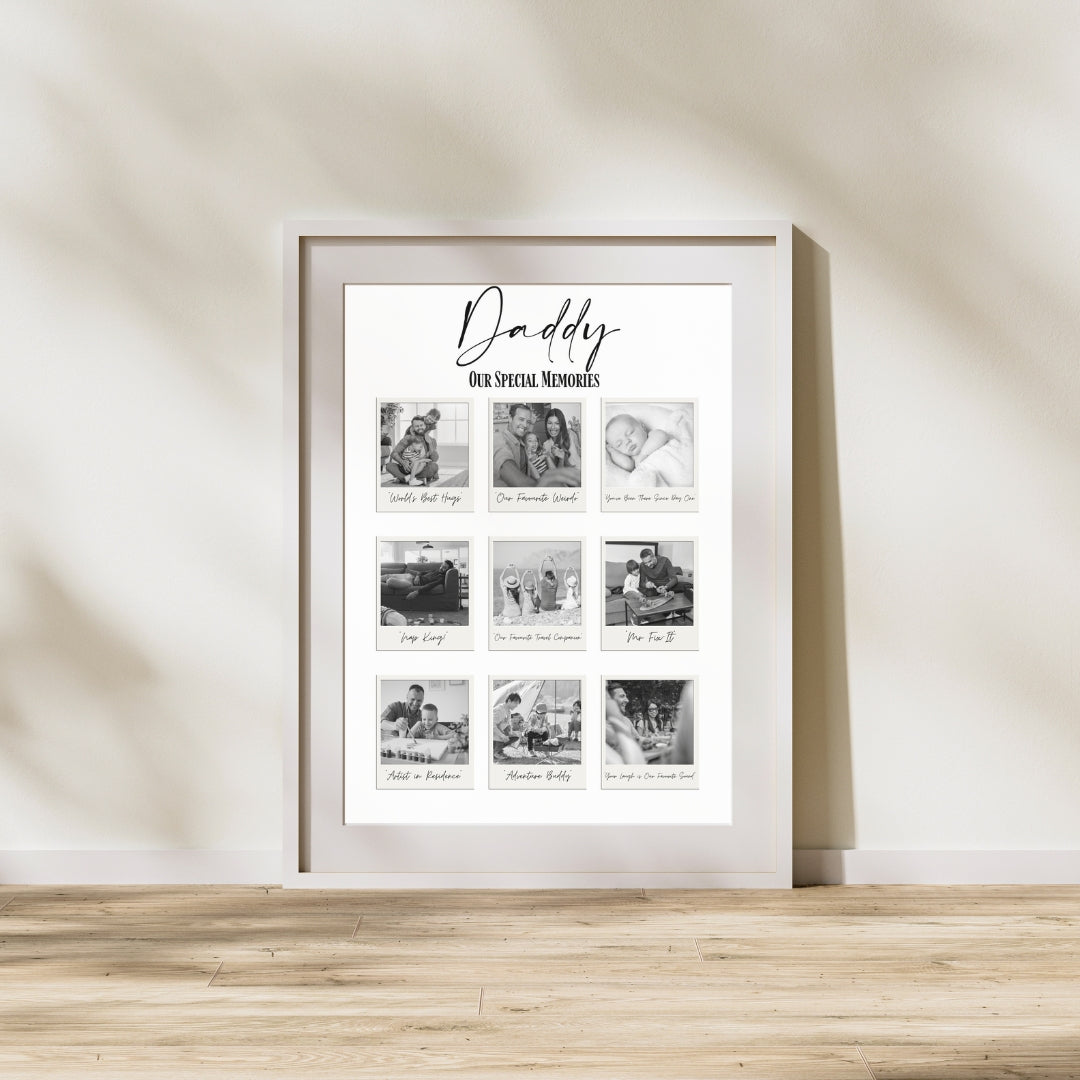 Daddy Photo Gift – Custom Father's Day Print – Personalised Picture Collage