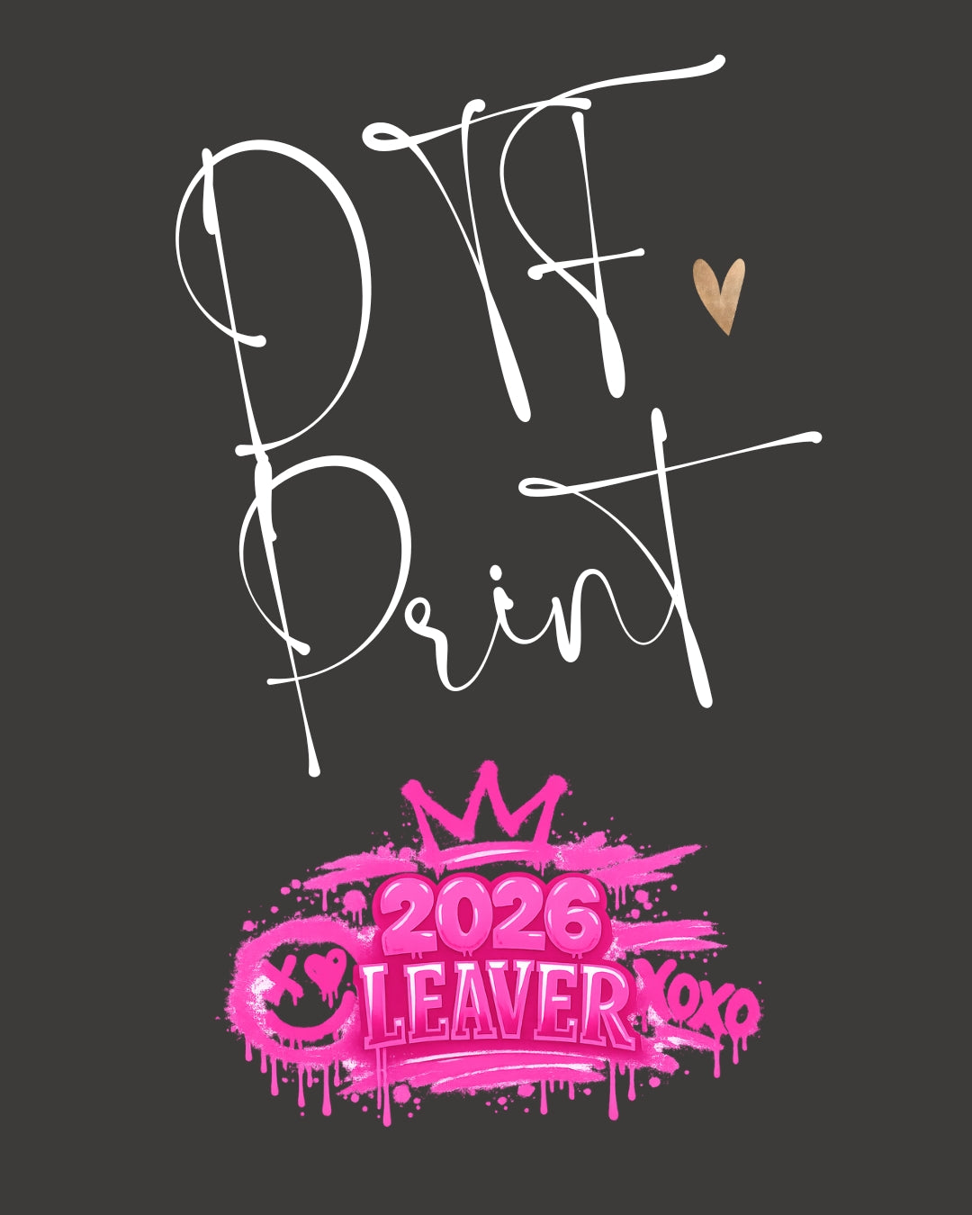 Custom DTF Pink Leavers 2026 Transfer