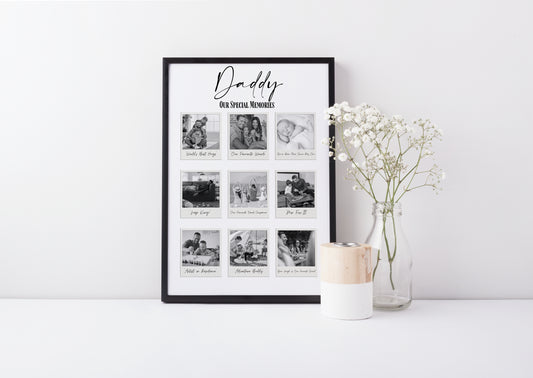 Daddy Photo Gift – Custom Father's Day Print – Personalised Picture Collage