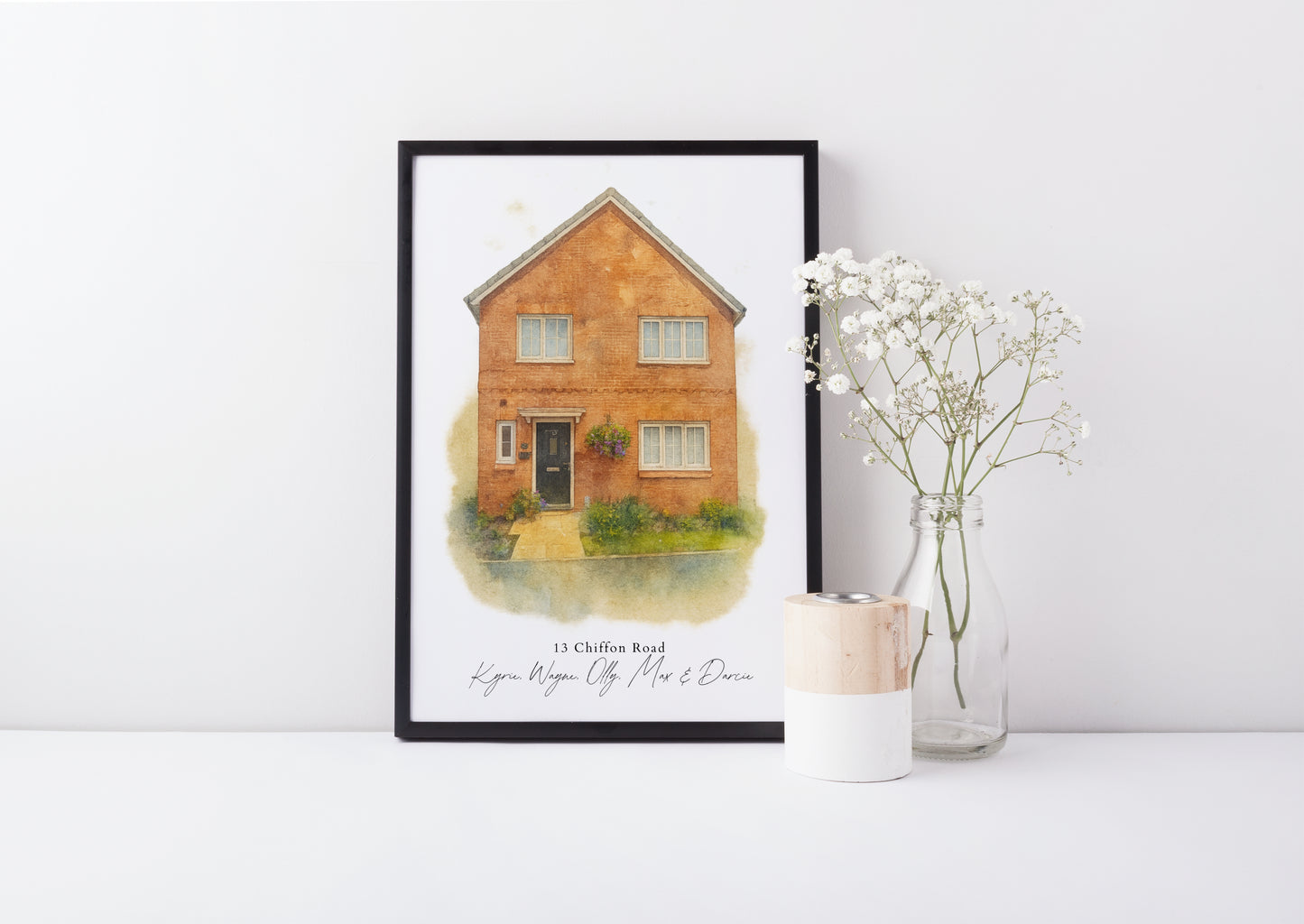 Personalised Watercolour House Portrait – Custom Home Illustration, Housewarming Gift, New Home Gift, Anniversary Keepsake