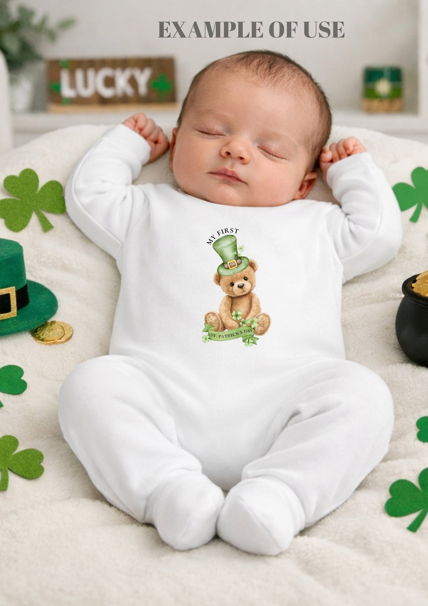 My First St Patrick’s Day Teddy Bear PNG | St Patricks Day Baby Sublimation Design | DTF Printable Digital Download | Commercial Use