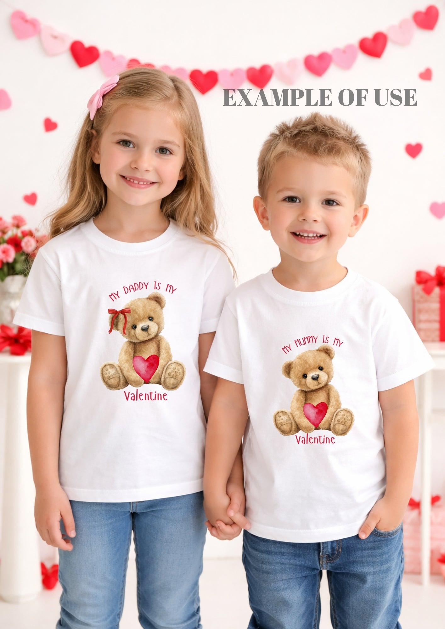 My Mummy Is My Valentine PNG Bundle | My Daddy Is My Valentine Teddy Bear PNG | Valentine Baby Sublimation Design | 4 PNG Digital Download Commercial Use