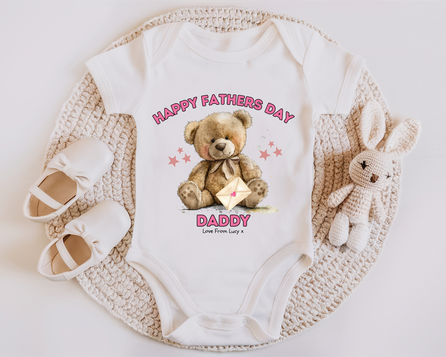 Happy fathers day Baby Bear vest