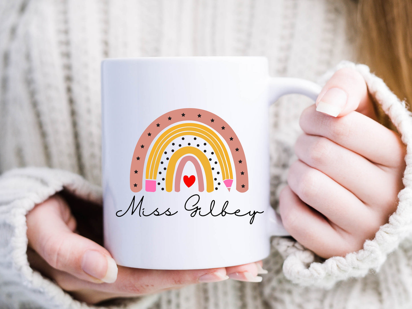 Personalised Teacher Rainbow Mug