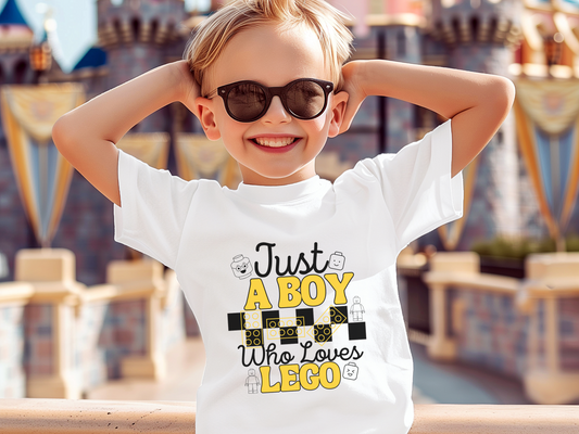 A boy who loves lego T shirt