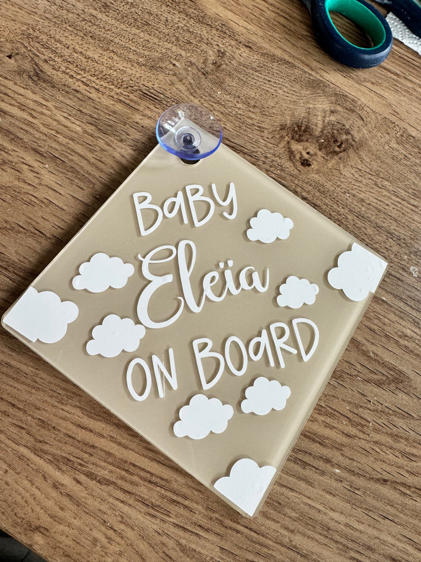 Personalised Acrylic Baby Car Sign