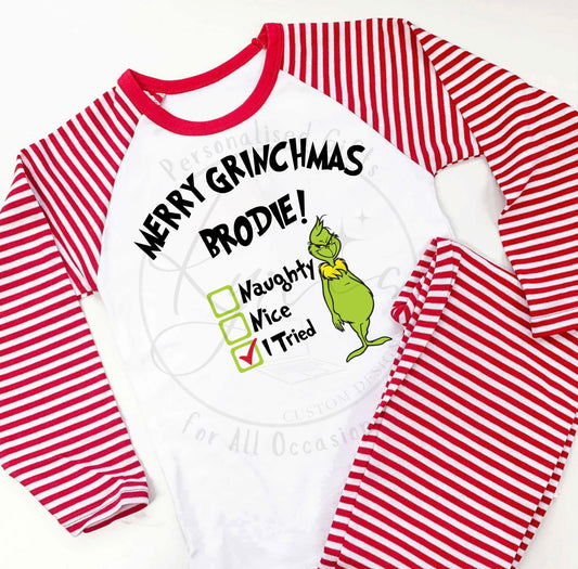 Personalised Grinch Pyjamas