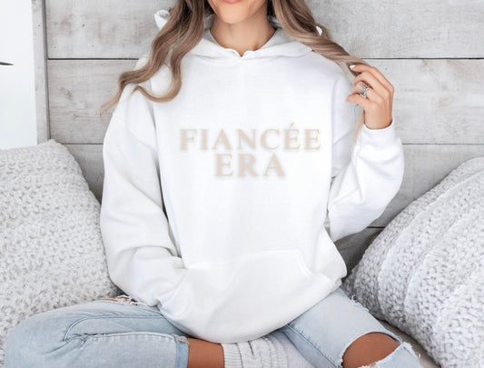 Personalised Fiancée Hoodie- White