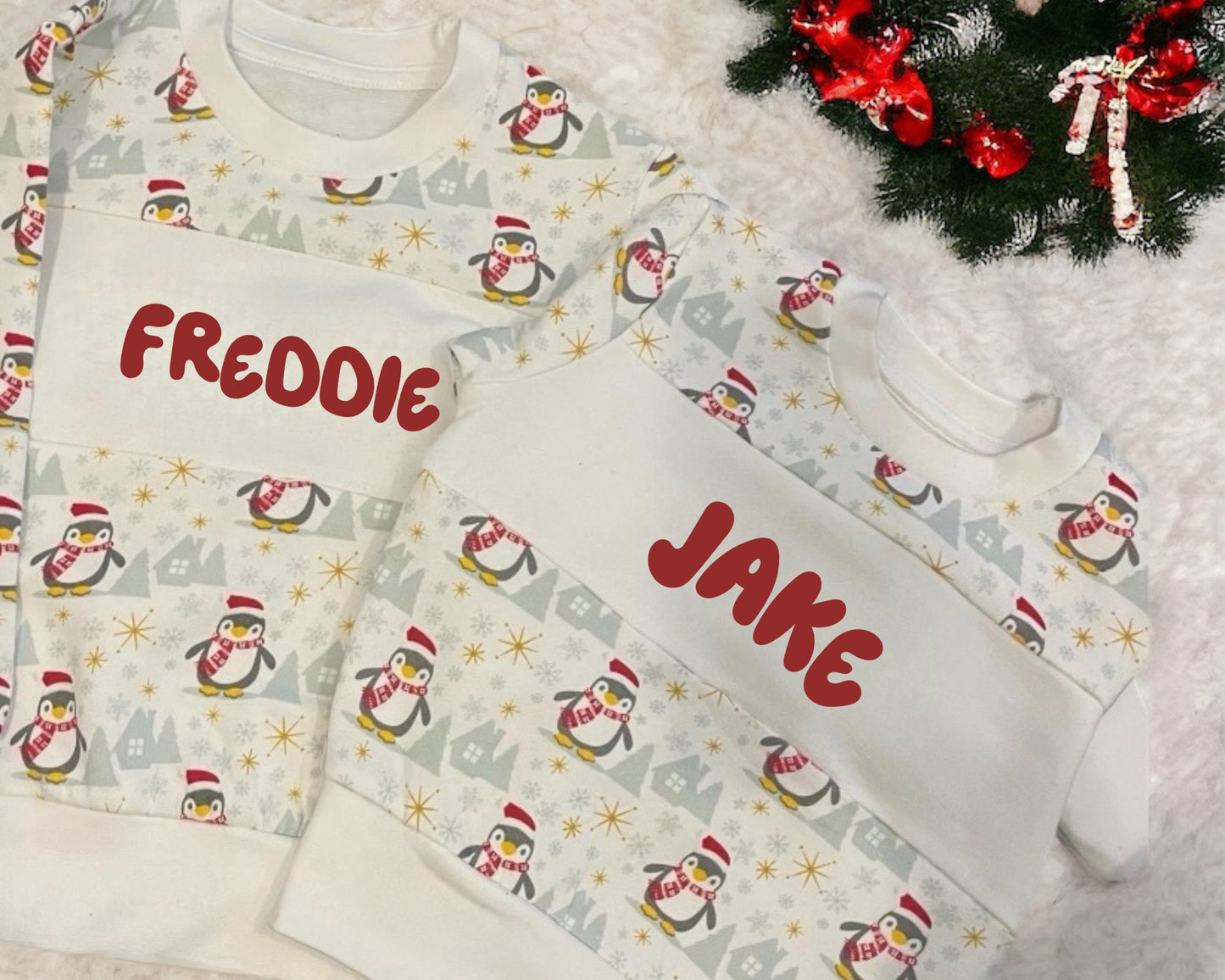 Personalised Children's Christmas Penguin Sweatshirt