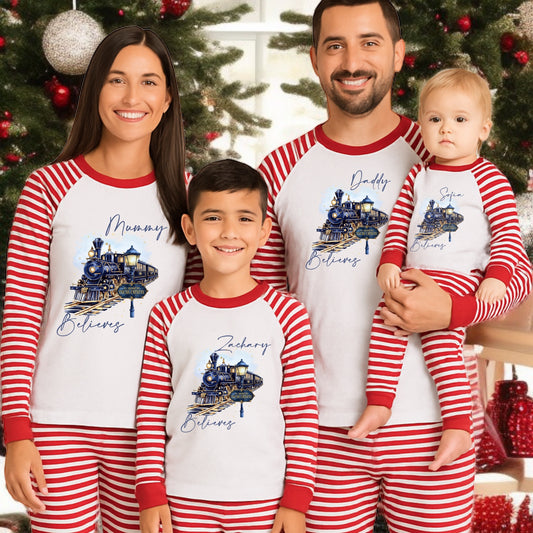 Personalised Polar Express Pyjamas, Train Pyjamas,