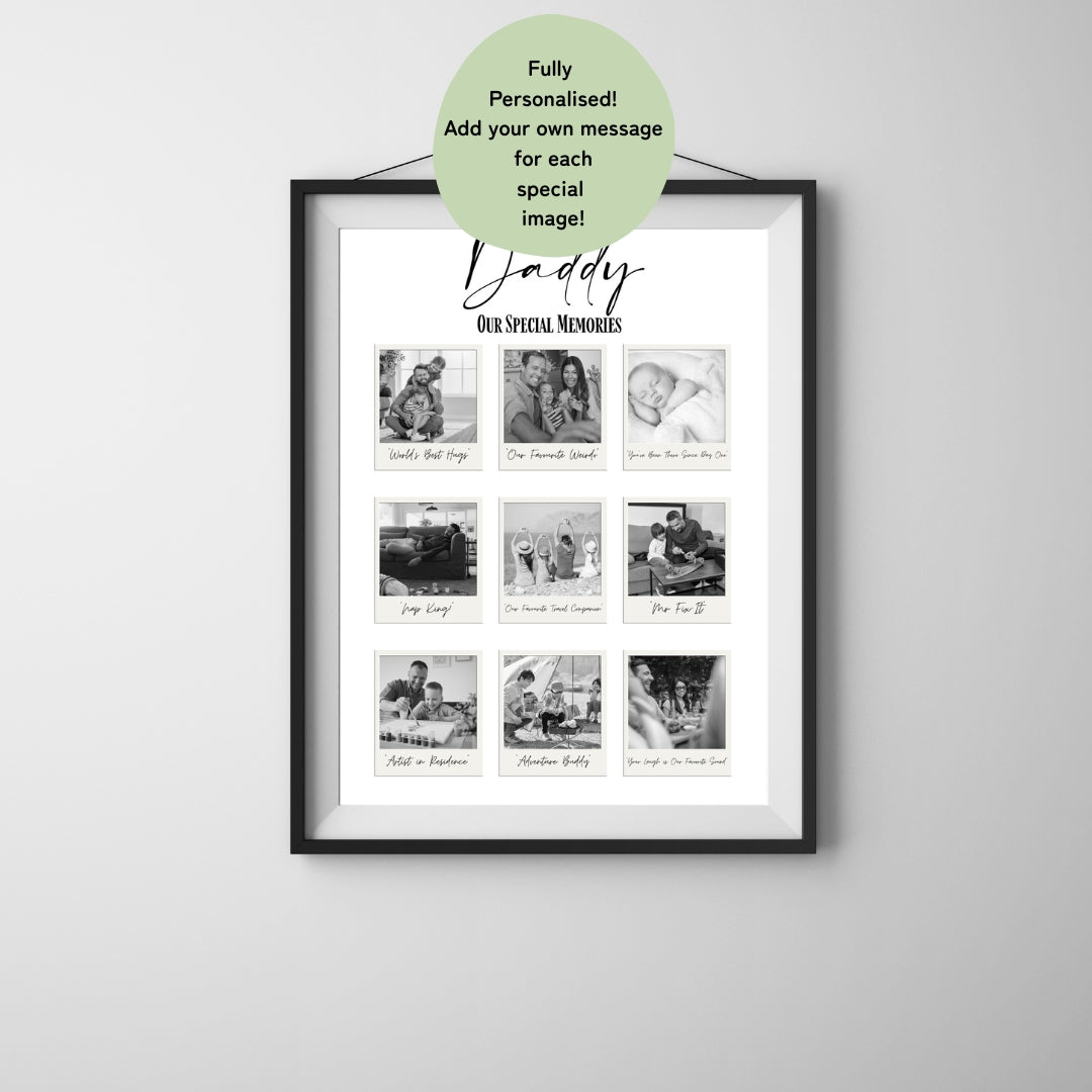 Daddy Photo Gift – Custom Father's Day Print – Personalised Picture Collage