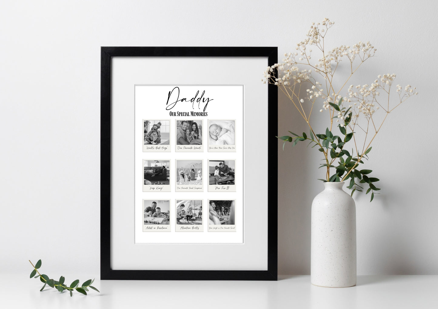 Daddy Photo Gift – Custom Father's Day Print – Personalised Picture Collage