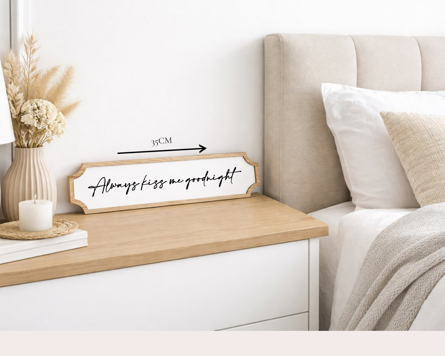 Personalised Oak & Acrylic Bedroom Quote Plaque