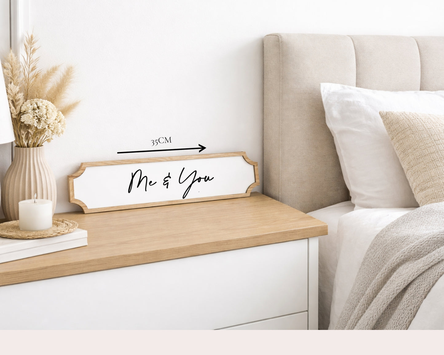 Personalised Oak & Acrylic Bedroom Quote Plaque