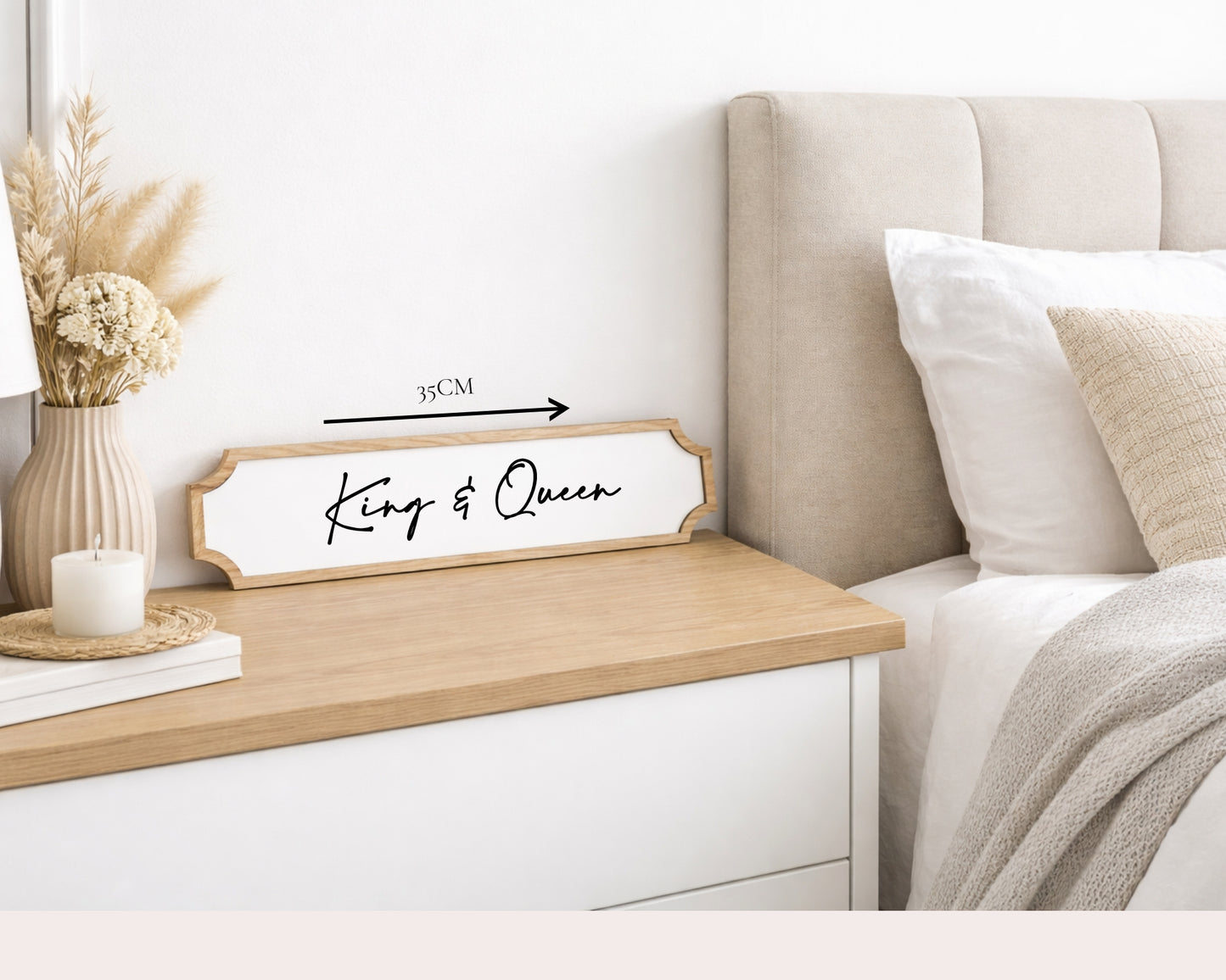 Personalised Oak & Acrylic Bedroom Quote Plaque