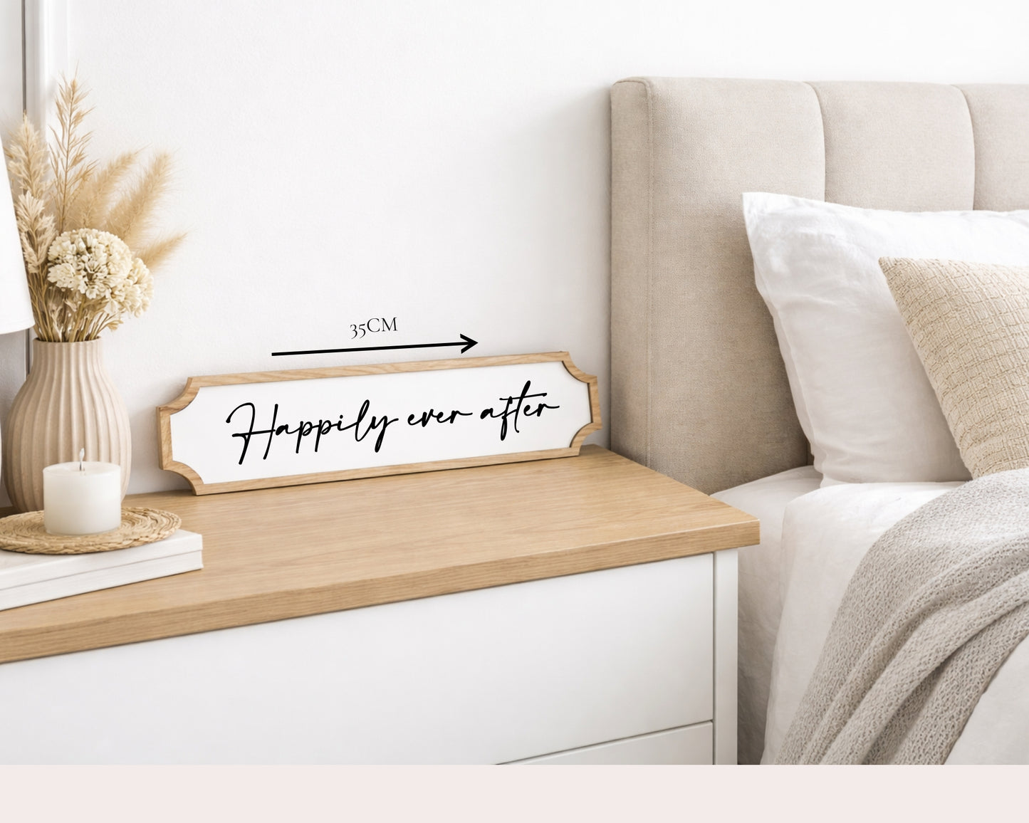 Personalised Oak & Acrylic Bedroom Quote Plaque