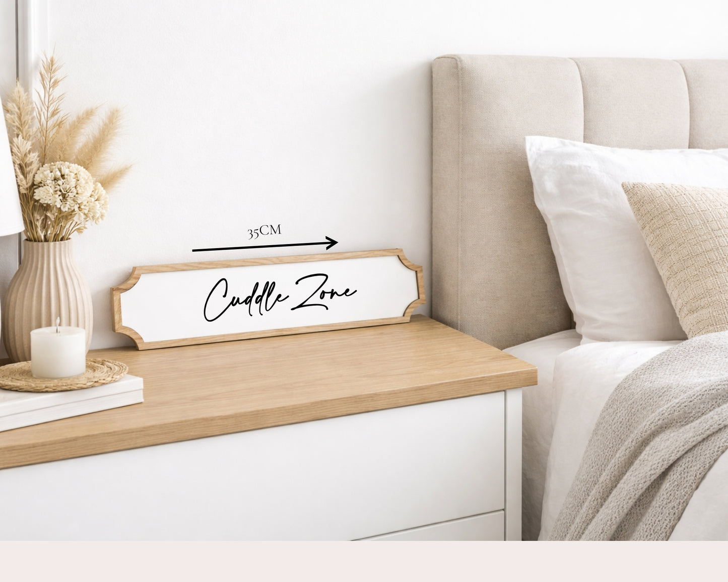 Personalised Oak & Acrylic Bedroom Quote Plaque