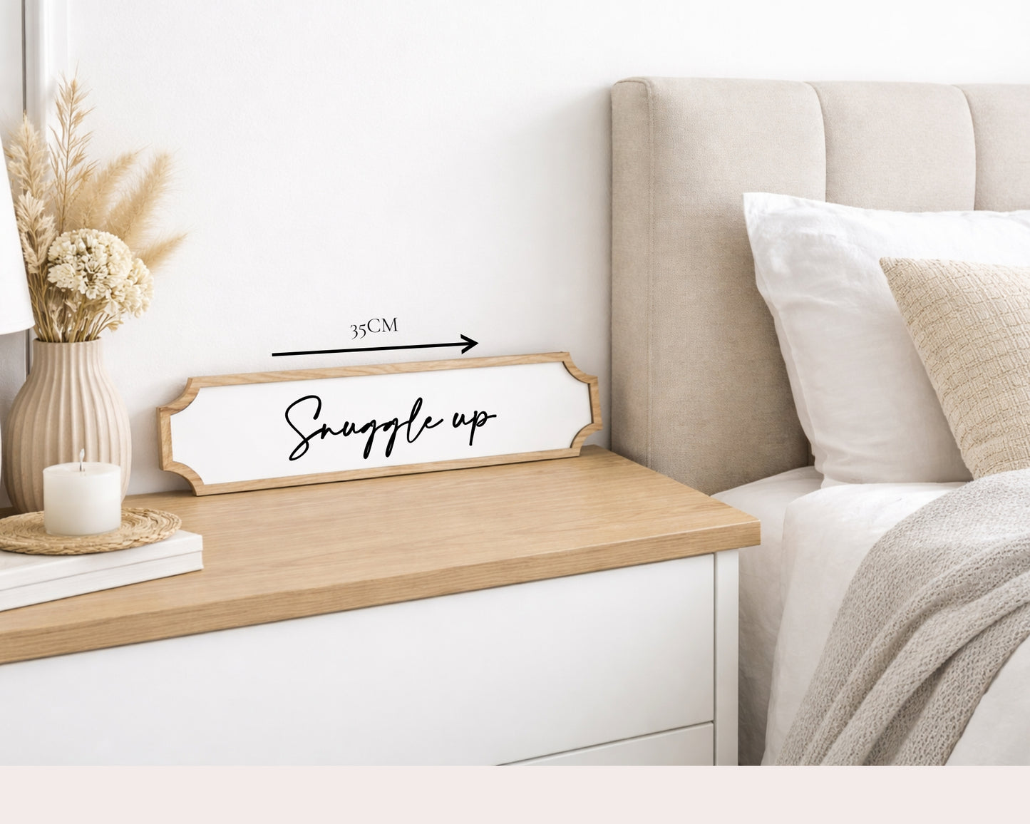 Personalised Oak & Acrylic Bedroom Quote Plaque