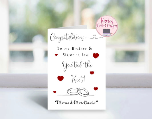 Personalised Wedding Greeting Card