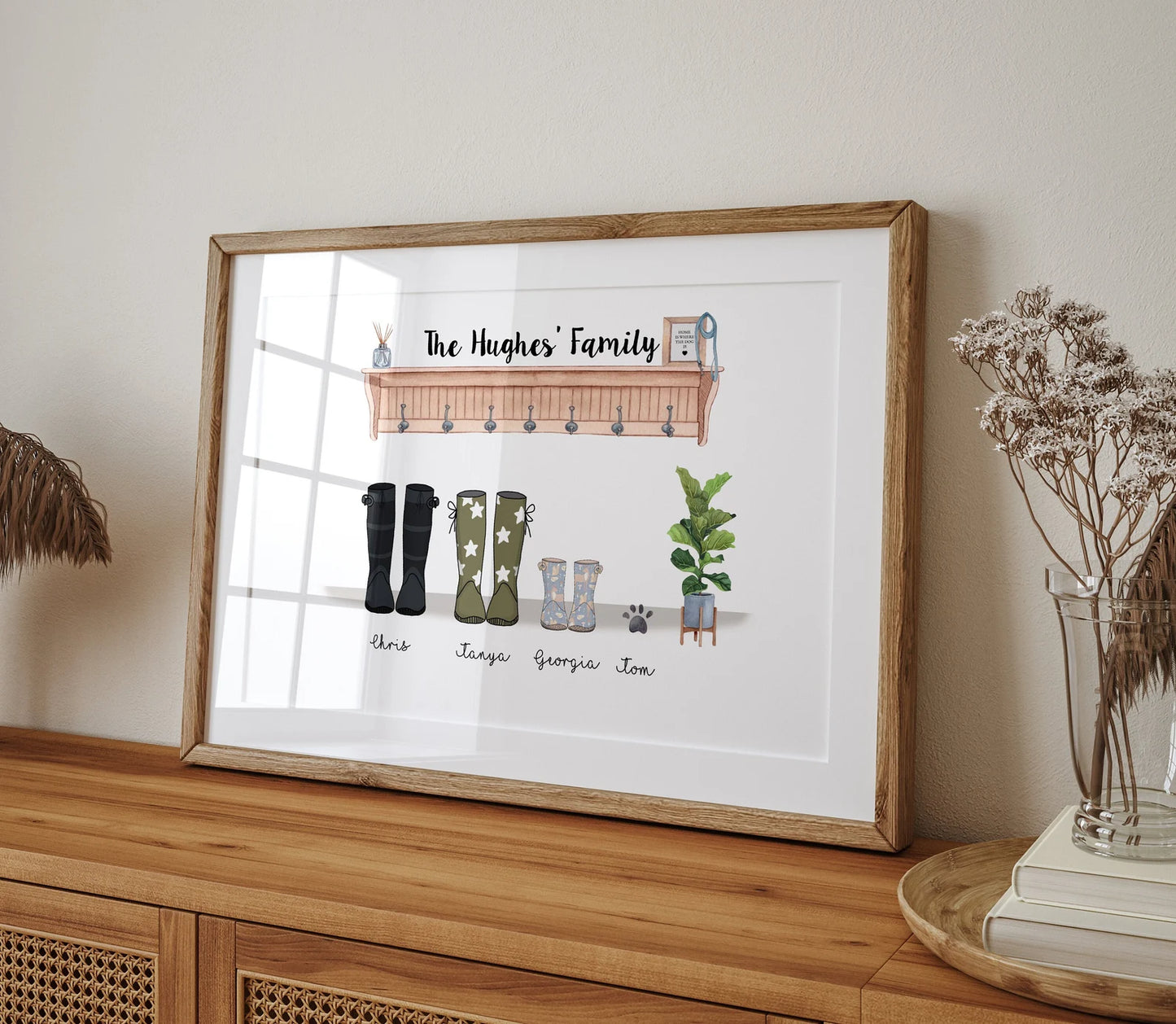 Personalised Wellie Portrait Illustration