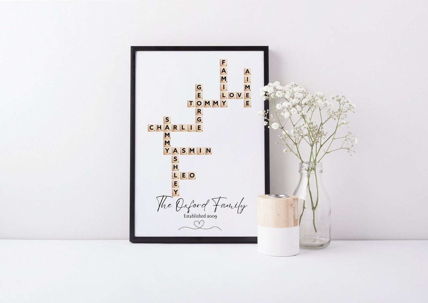 Personalised Scrabble Letter Illustration