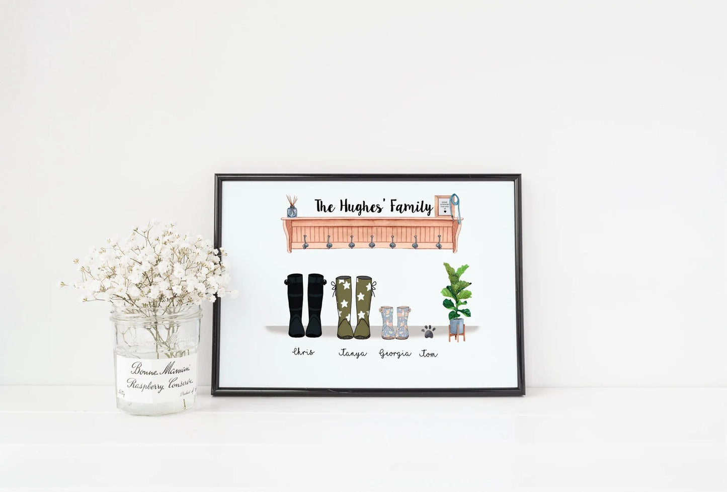 Personalised Wellie Portrait Illustration