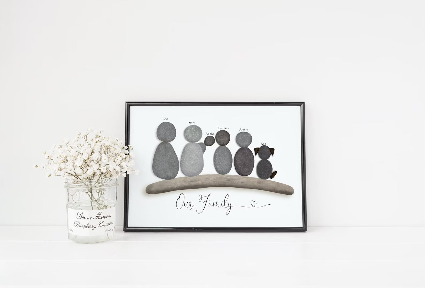 Personalised Family Pebble Illustration Print