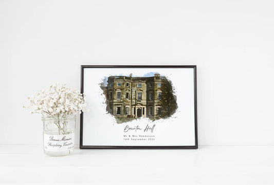 Personalised Wedding Venue Illustration