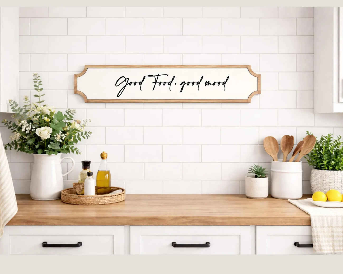 Personalised Acrylic & Oak Sign – Custom Quote / Name Sign – Mother’s Day Gift – Kitchen / Home Decor