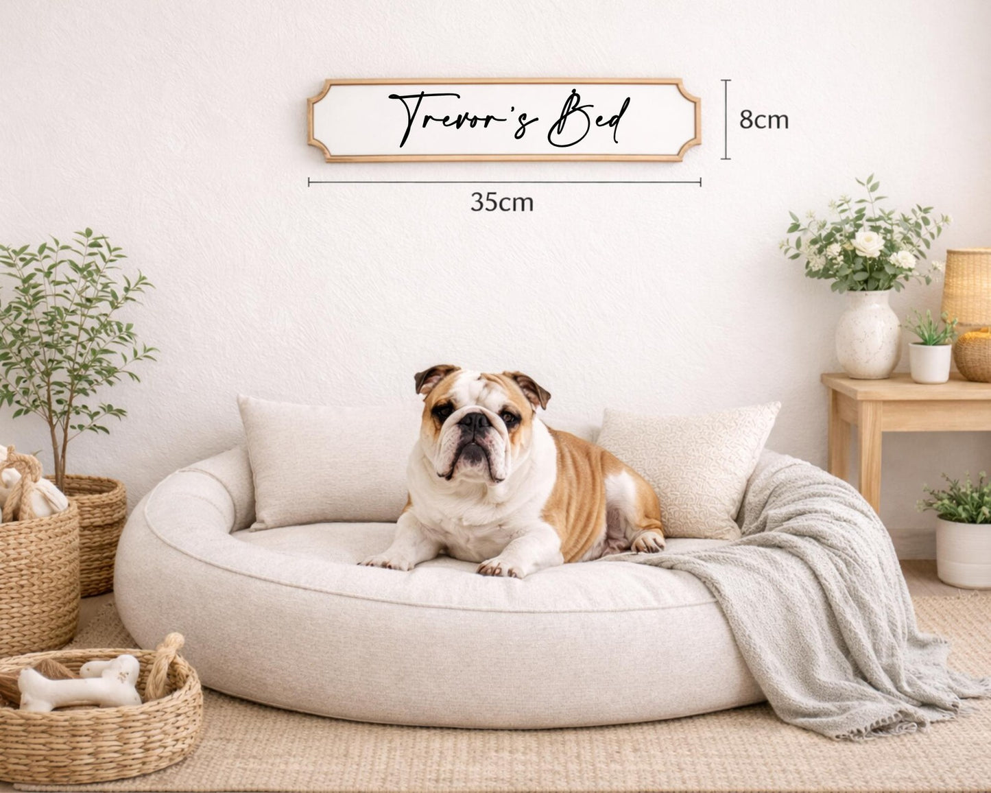 Personalised Pet Quote Sign – Acrylic & Oak Name Plaque