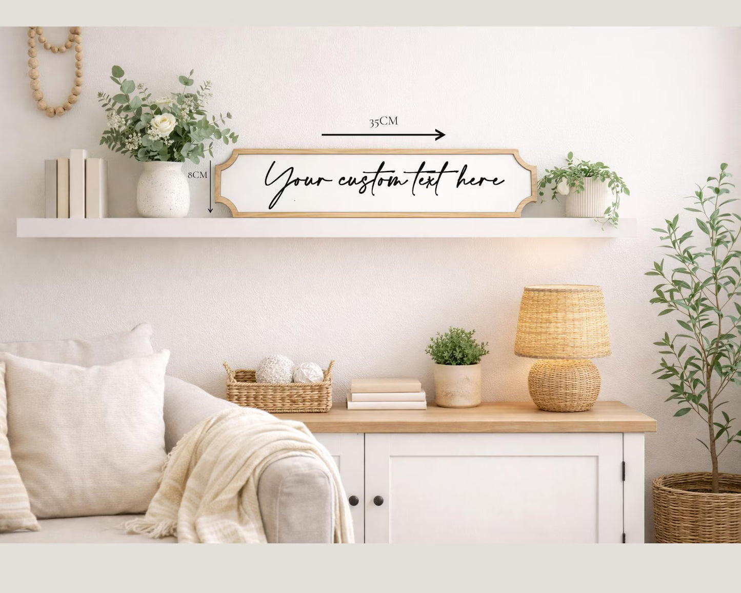 Personalised Acrylic & Oak Sign – Custom Quote / Name Sign – Mother’s Day Gift – Kitchen / Home Decor