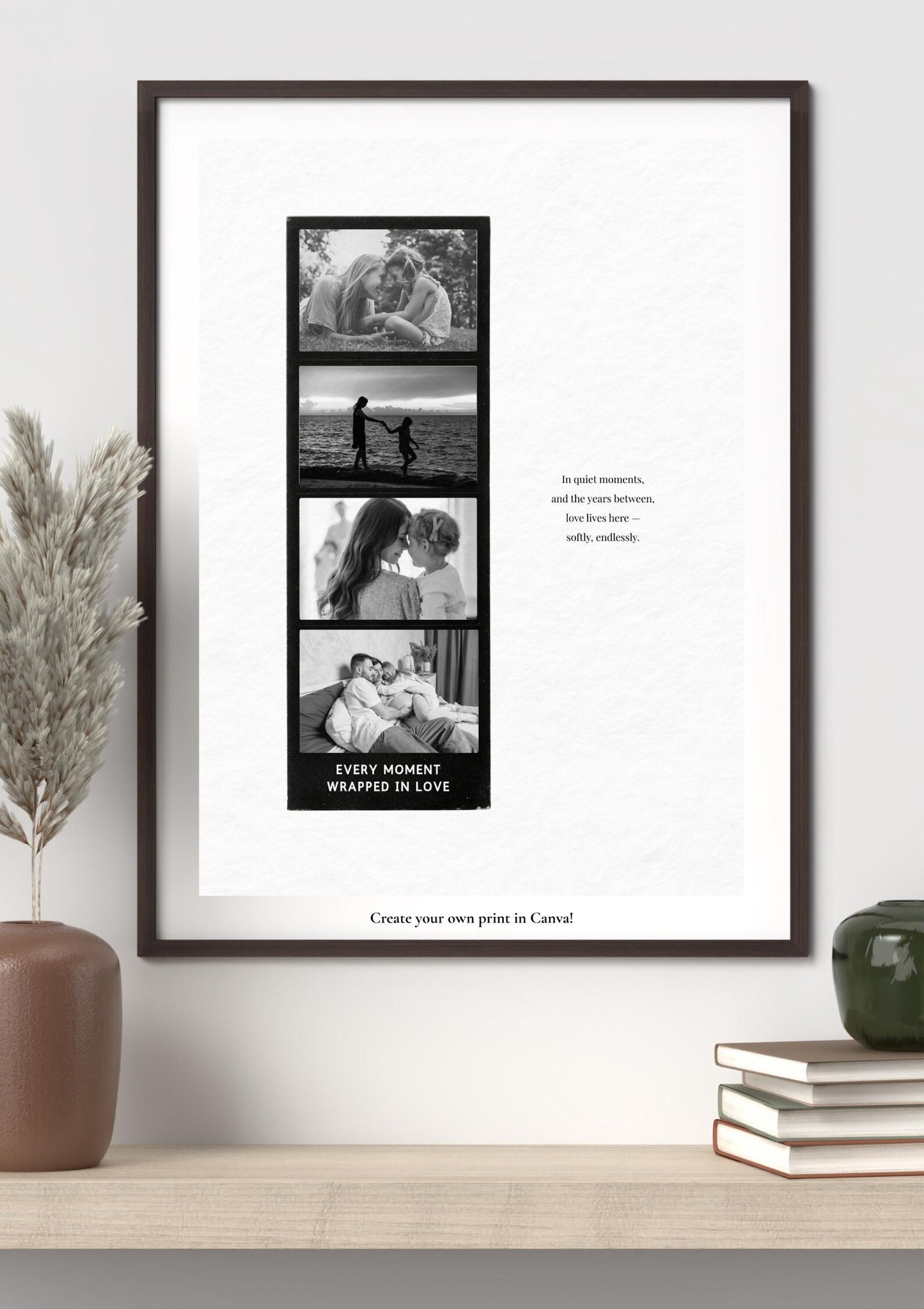 Personalized Photo Strip Print – Editable Canva Template | Add 4 Photos & Custom Quote | Digital Download (Personal Use)