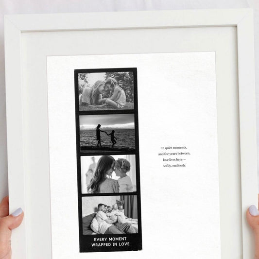 Personalized Photo Strip Print – Editable Canva Template | Add 4 Photos & Custom Quote | Digital Download (Personal Use)