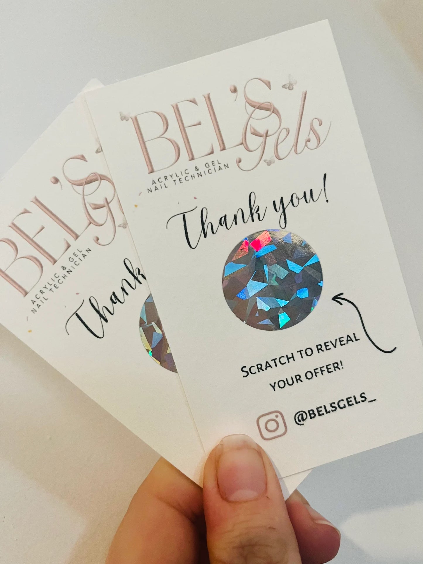 Personalised Scratch Off Thank You Cards | Custom Logo Business Cards | Christmas or Standard Design