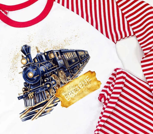 Personalised Polar Express Pyjamas, Train Pyjamas,