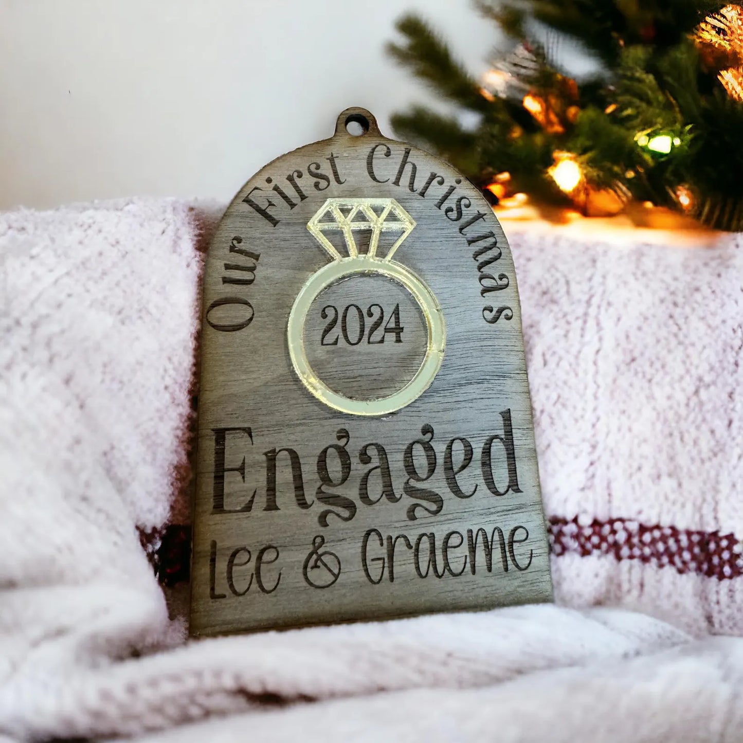 Personalised Wooden Christmas Bauble – Custom Engraved Tree Decoration