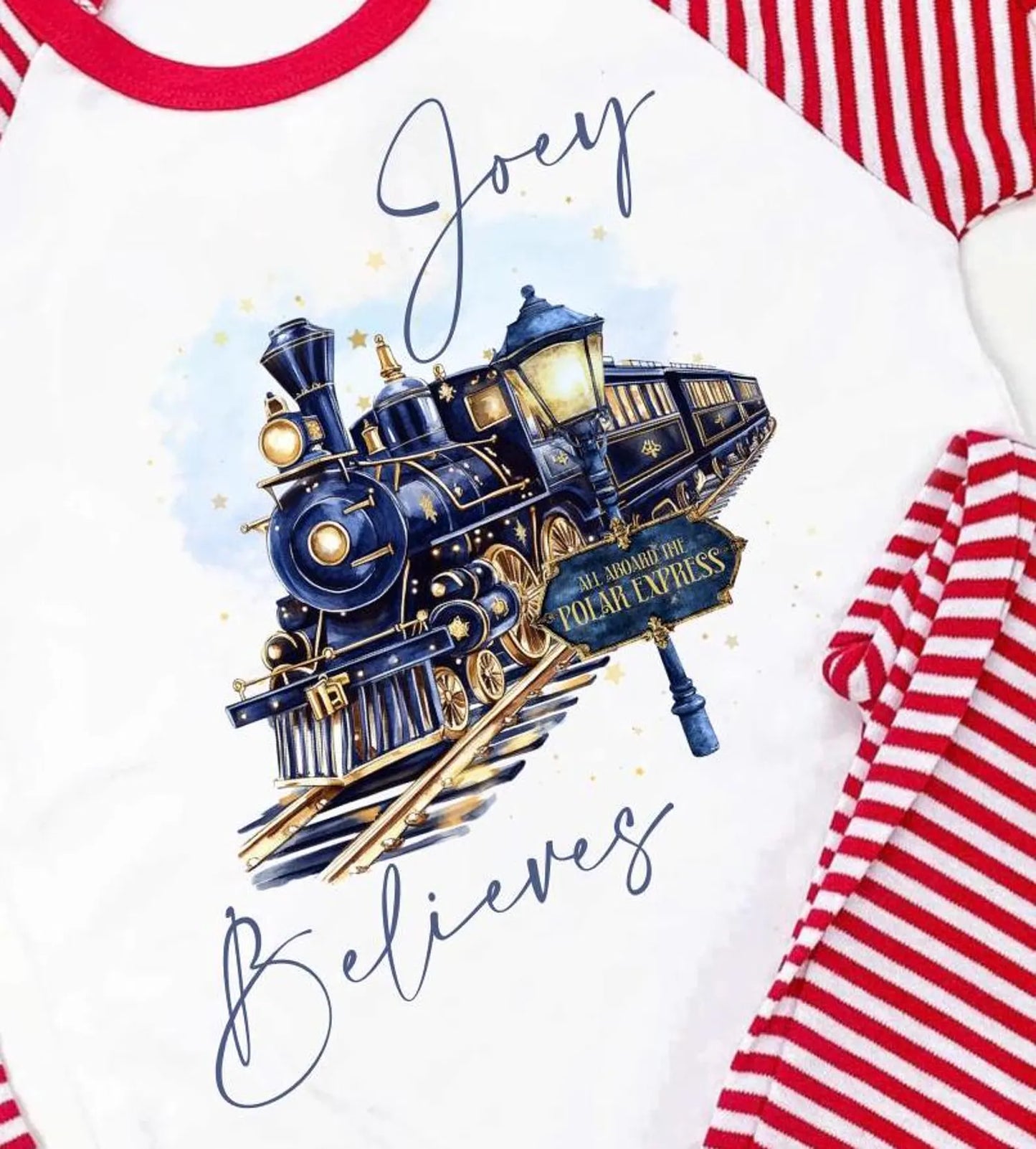 Personalised Polar Express Pyjamas, Train Pyjamas,