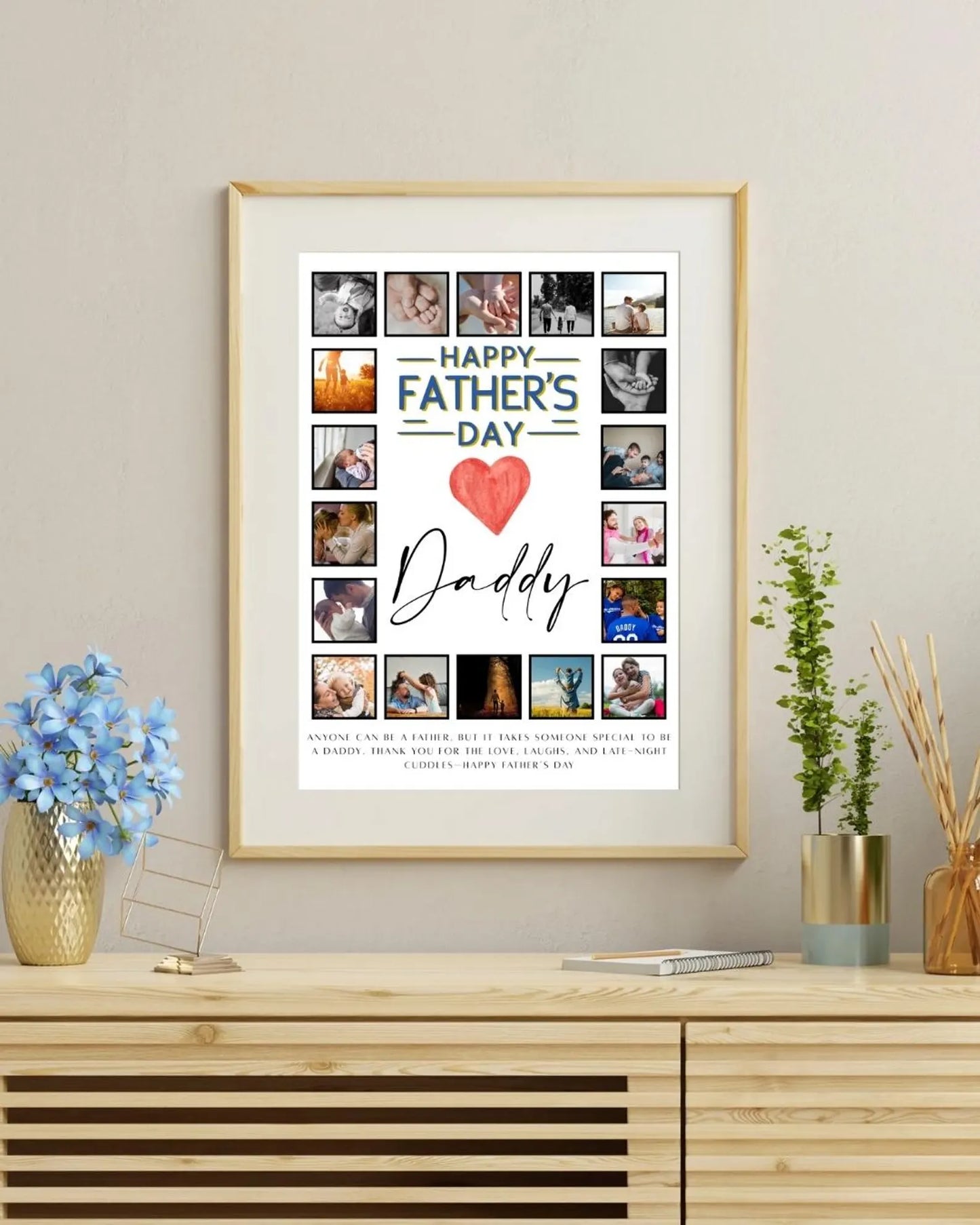 Personalised Dad Photo Collage – Happy Father’s Day Gift with Quote, 18 Photos